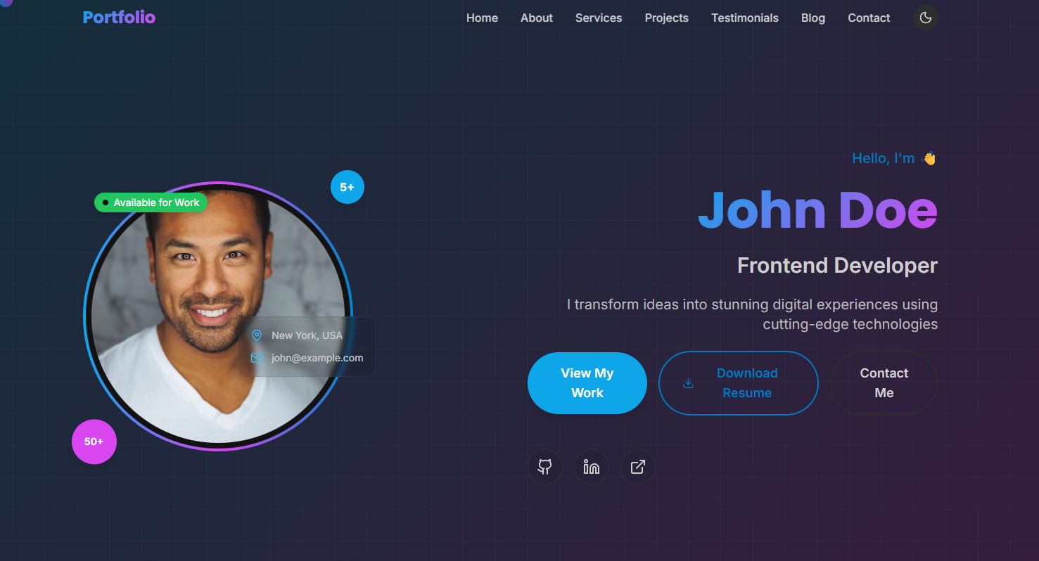 Portfolio Website Mockup